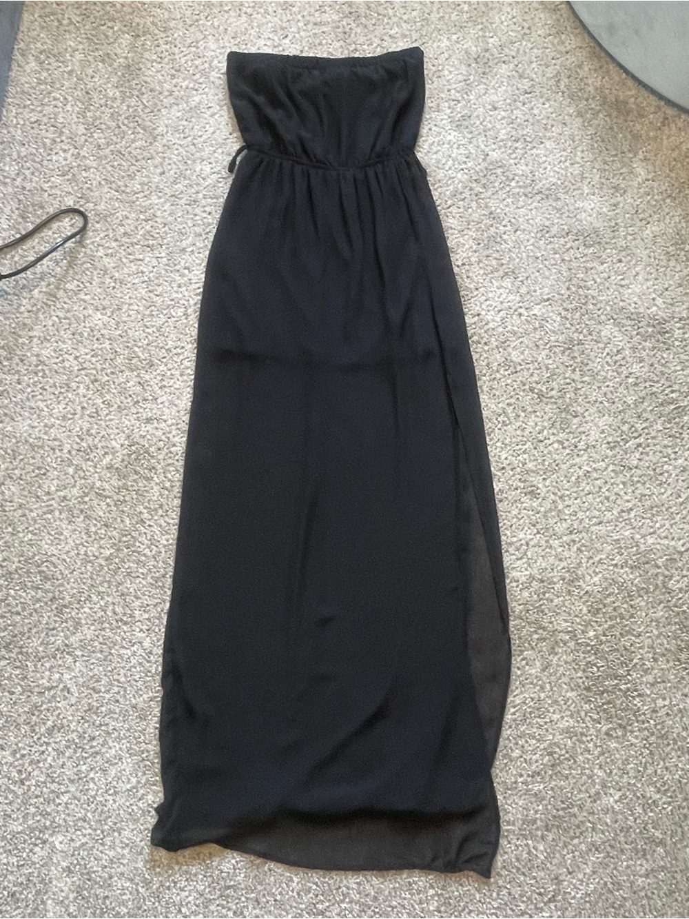 Kieu’s Strapless Black Maxi Dress